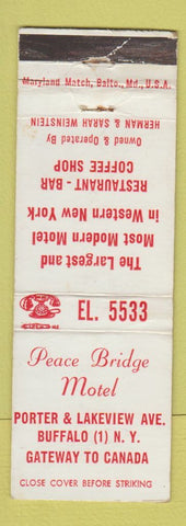 Matchbook Cover - Peace Bridge Motel Buffalo NY WEAR