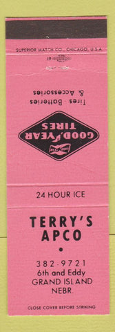 Matchbook Cover - Terry's Apco oil gas Grand Island NE Goodyear Tires