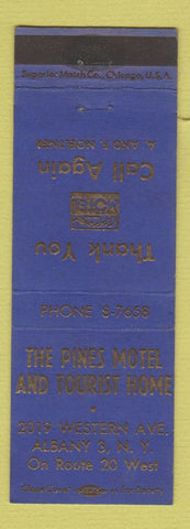 Matchbook Cover - Pines Motel Tourist Home Albany NY