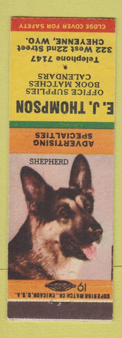 Matchbook Cover - EJ Thompson Office Supply Advertising Cheyenne WY