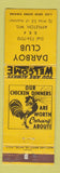 Matchbook Cover - Darboy Club Appleton WI WEAR