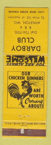 Matchbook Cover - Darboy Club Appleton WI WEAR