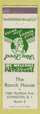 Matchbook Cover - The Ranch House Johnston RI
