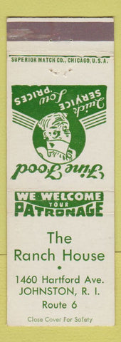 Matchbook Cover - The Ranch House Johnston RI