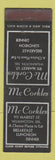 Matchbook Cover - McCorkles Restaurant Wilmington DE