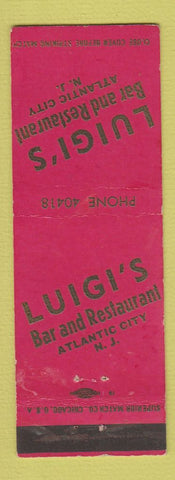 Matchbook Cover - Luigi's Bar Restaurant Atlantic City NJ