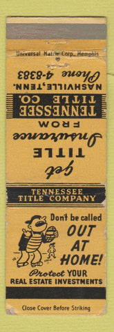 Matchbook Cover - Tennessee Title Insurance Nashville TN WEAR