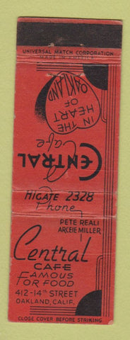 Matchbook Cover - Central Cafe Oakland CA WEAR