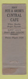 Matchbook Cover - Central Cafe Oakland CA WEAR