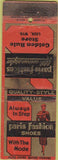 Matchbook Cover - Paris Fashions girlie shoes Lusk WY WORN