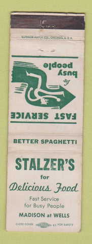 Matchbook Cover - Stalzer's Restaurant Chicago IL WEAR