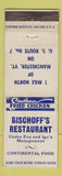 Matchbook Cover - Bischoff's Restaurant Manchester VT