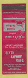 Matchbook Cover - Sixth Avenue Cafe Mitchell SD WEAR