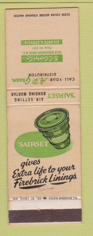 Matchbook Cover - AP Green Sairset Mortar Atlanta GA