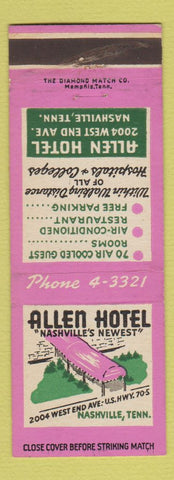 Matchbook Cover - Allen Hotel Nashville TN