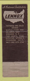 Matchbook Cover - Lennox Air Heating Roth Grafton ND WEAR