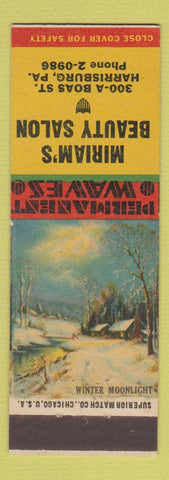 Matchbook Cover - Miriam's Beauty Salon Harrisburg PA WWII