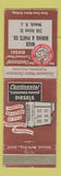 Matchbook Cover - Continental Diesel Motors Mack Boring & Parts Newark NJ