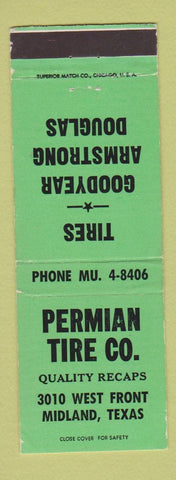 Matchbook Cover - Permian Tire Goodyear Douglas Armstrong Midland TX