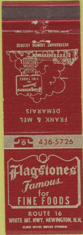 Matchbook Cover - Flagstones Fine Foods Newington NH maroon