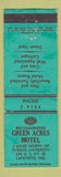 Matchbook Cover - Green Acres Motel Lafayette IN WEAR