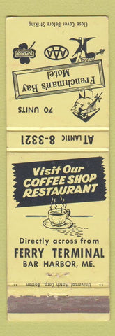 Matchbook Cover - Frenchman's Bay Motel Bar Harbor ME