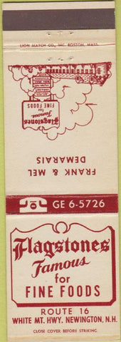 Matchbook Cover - Flagstones Fine Foods Newington NH white