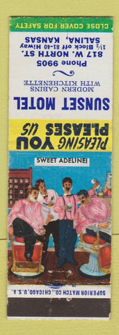Matchbook Cover - Sunset Motel Salina KS Barber Shop Quartet