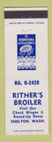 Matchbook Cover - Ritner's Broiler Shelton WA restaurant