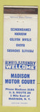 Matchbook Cover - Madison Motor Court Madison NY