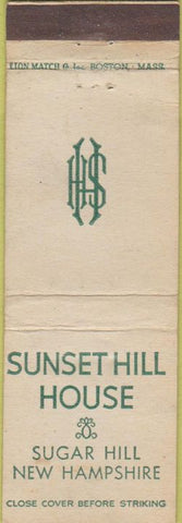 Matchbook Cover - Sunset House Sugar Hill NH WEAR