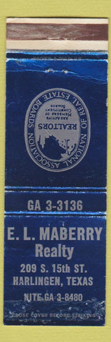Matchbook Cover - EL Maberry Real Estate Harlingen TX WEAR