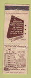 Matchbook Cover - Shelton Hotel Springfield MA WEAR