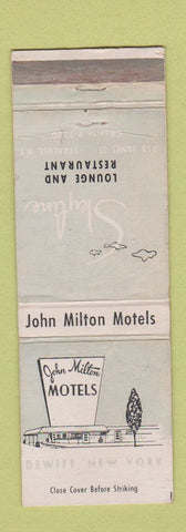 Matchbook Cover - John Milton Hotels Dewitt NY