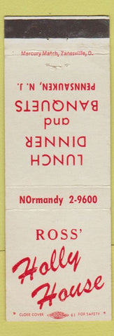 Matchbook Cover - Ross' Holly House Pennsauken NJ