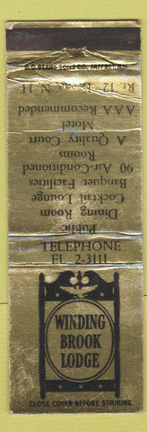 Matchbook Cover - Winding Brook Lodge Keene NH DD Bean WORN