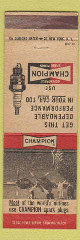 Matchbook Cover - Champion Spark Plugs Airlines WEAR