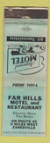 Matchbook Cover - Far Hills Motel Restaurant Zanesville OH WORN