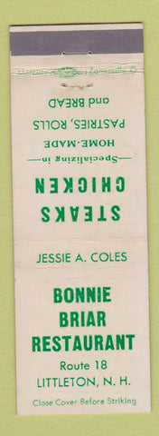 Matchbook Cover - Bonnie Briar Restaurant Littleton NH