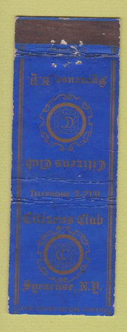 Matchbook Cover - Citizens Club Syracuse NY WORN