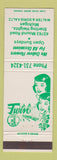 Matchbook Cover - Twin Flower Shop Sterling Heights MI