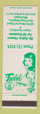 Matchbook Cover - Twin Flower Shop Sterling Heights MI