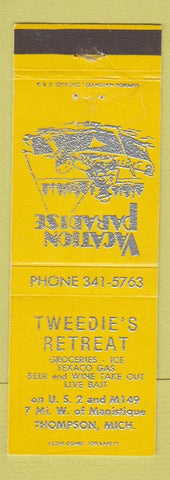 Matchbook Cover - Tweddie's Retreat Thompson MI