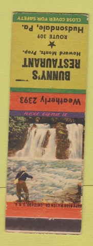 Matchbook Cover - Bunny's Restaurant Hudsondale PA