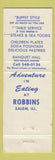 Matchbook Cover - Robbins Restaurant Salem IL WEAR