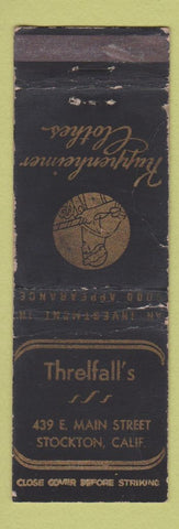 Matchbook Cover - Kuppenheimer Men's Clothes Threlfall's Stockton CA WEAR
