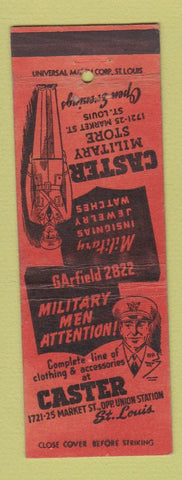 Matchbook Cover - Caster Military Store St Louis MO WEAR