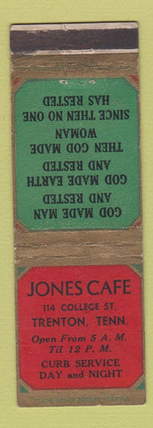 Matchbook Cover - Jones Cafe Trenton TN WEAR