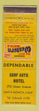 Matchbook Cover - Surf Auto Hotel Santa Monica CA Best Western WEAR