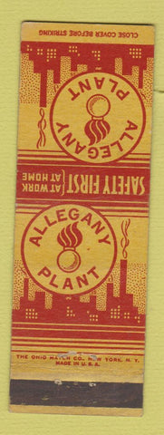 Matchbook Cover - Allegany Plant Safety WEAR
